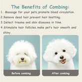 KUTKUT Long Teeth Detangling Pet Comb | Stainless Steel Grooming Comb | Removes Tangles, Mats, Shed Hair, and Dirt - Ideal for Everyday Use On Dogs and Cats with Short Or Long Hair - kutkutst